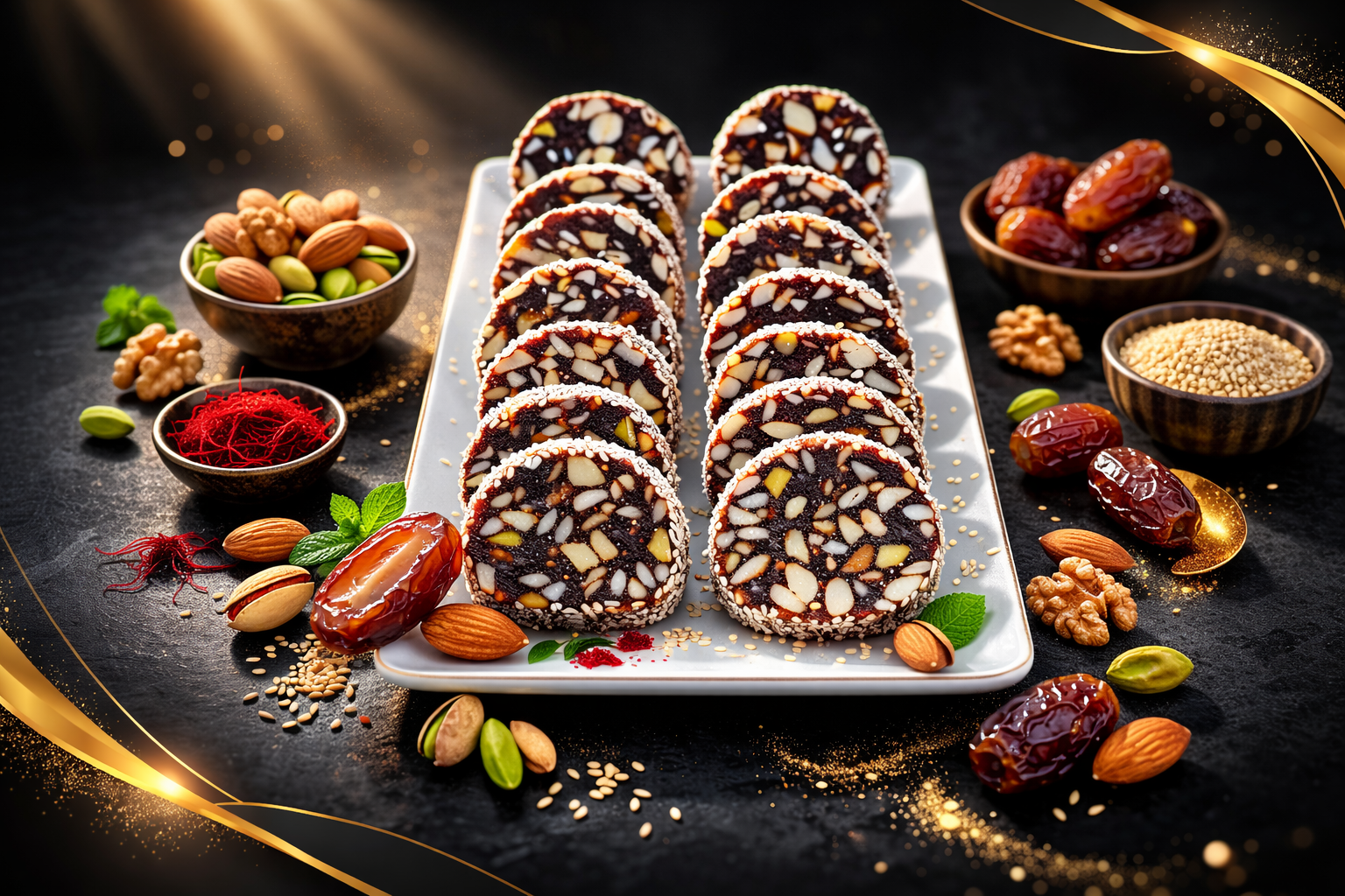 খেজুর বাদাম বরফি